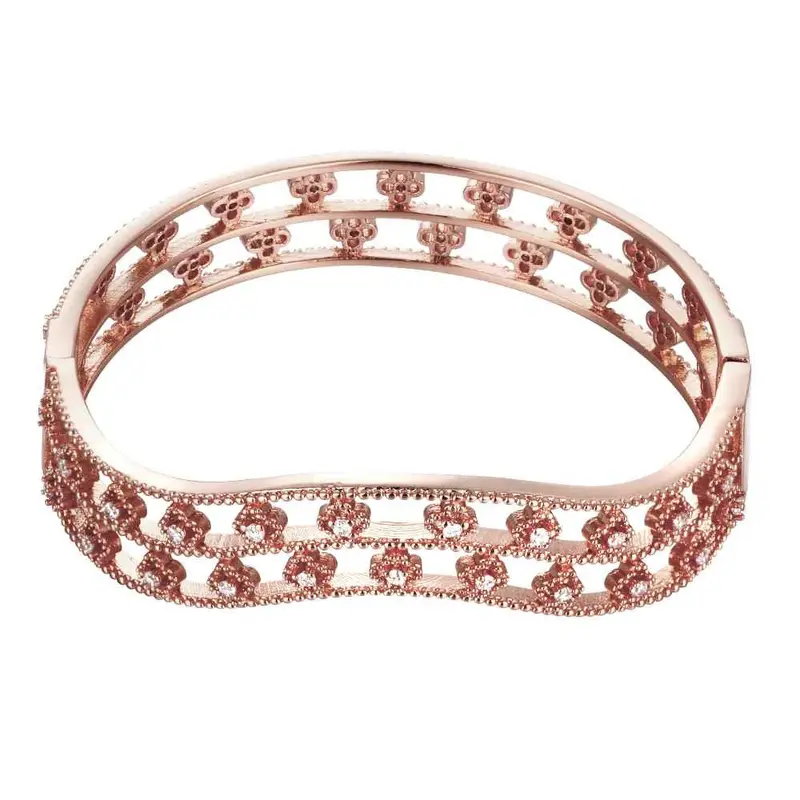 18K Gold Plating Friendship Bangle A Flat Line Women Bracelet Accessories Hbz 12 6