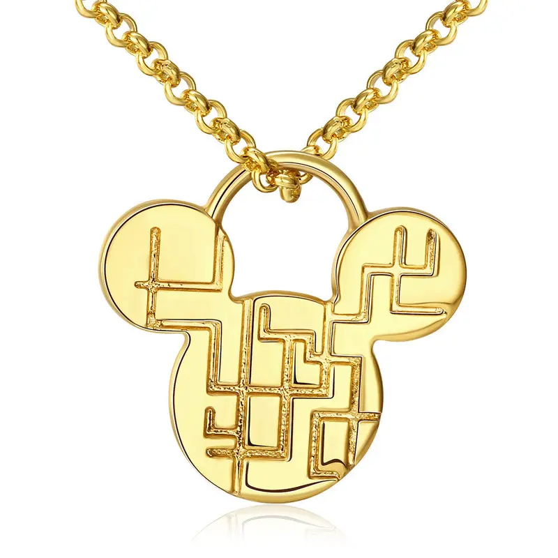 18K Gold Plating Necklace Men Hollow Four-Leaf Flower Maxi Colar Ruby Jewelry248 2