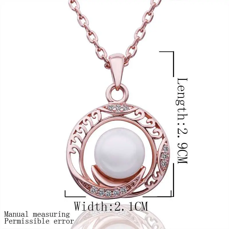 18K Gold Plating Necklace Men Pink Circle Pear Collares Personalized 1