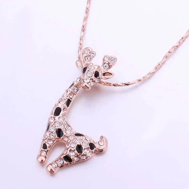 18K Gold Plating Necklaces Deer Collares Populares Horloge 1
