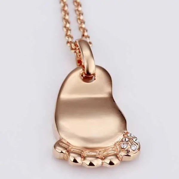 18K Gold Plating Necklaces & Pendants Gold Foot Maxi Colar Elegant 2