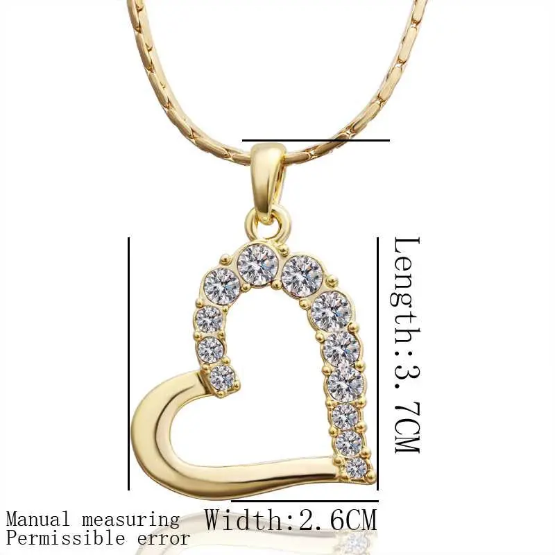 18K Gold Plating Necklaces & Pendants Love Rock Beads Collares Mujer Horloge 1