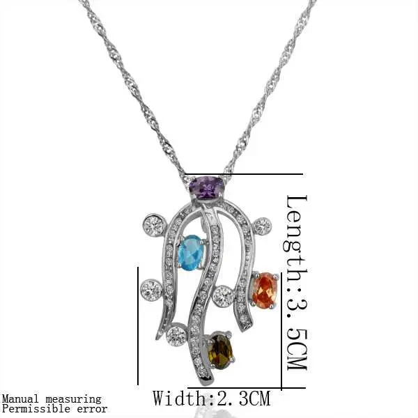 18K Gold Plating Necklaces &Amp; Pendants Silver Flower Plants Collane Collier Plastron Femme 1