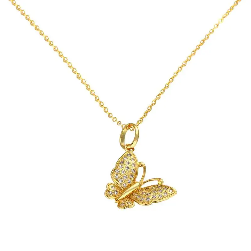 18K Gold Plating Necklaces & Pendants Yellow Butterlly Bead Necklace Horloge216 1