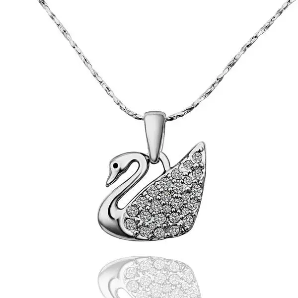 18K Gold Plating Necklaces White Swan Colares Bijoux 61 1