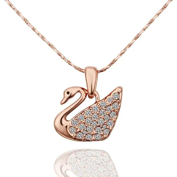 18K Gold Plating Necklaces White Swan Colares Bijoux 61 2