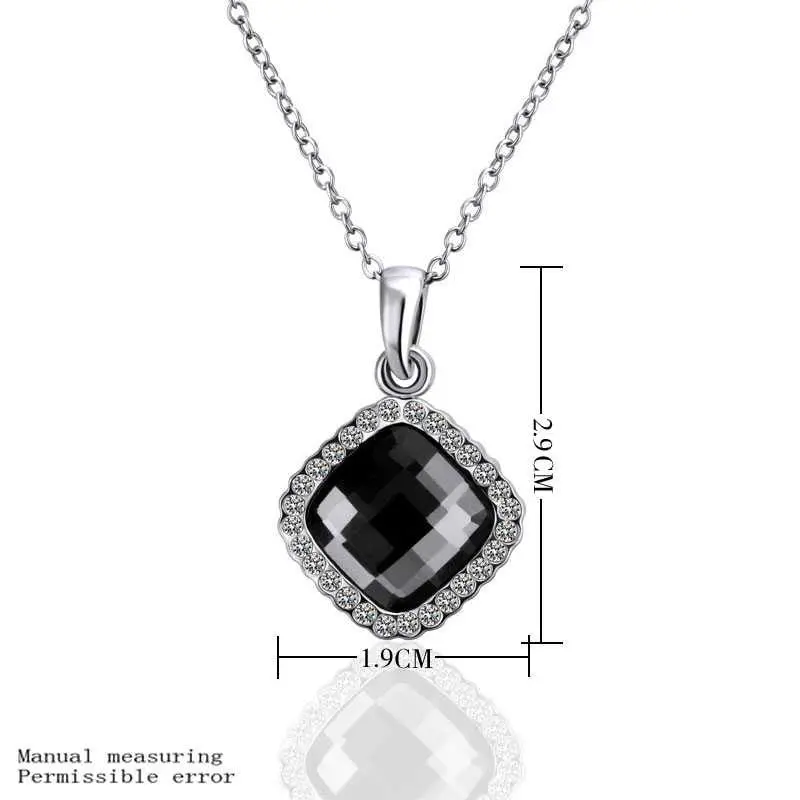 18K Gold Plating Pendants Black Rock Colares 1
