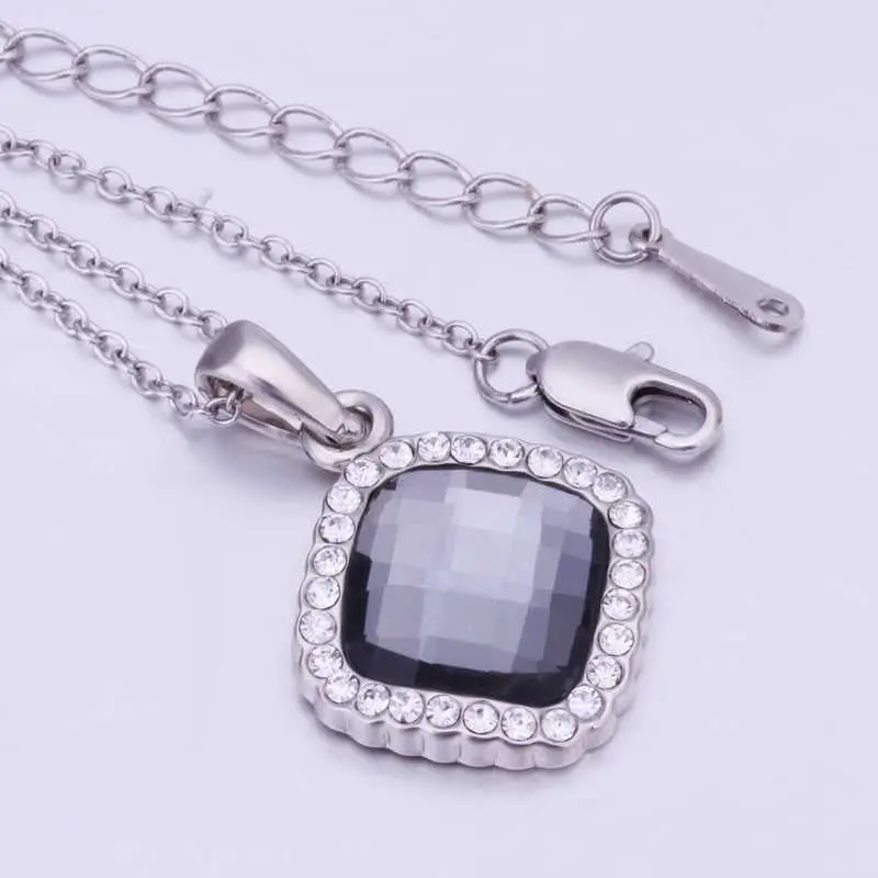 18K Gold Plating Pendants Black Rock Colares 2