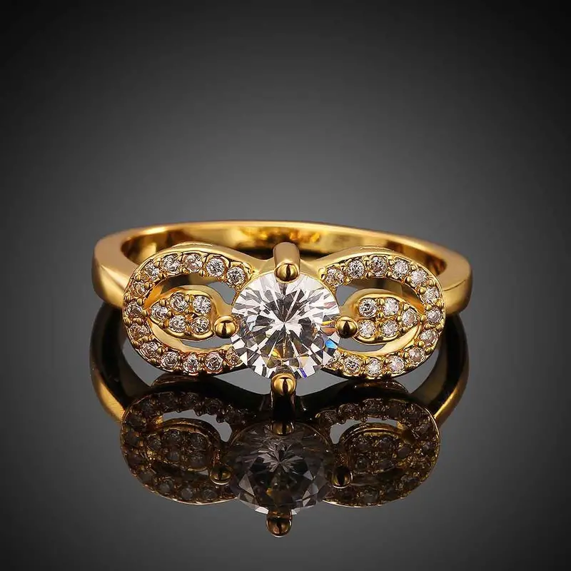 18K Gold Plating Ring Insets Bow Anillos Bear Diy Skgr 41 1