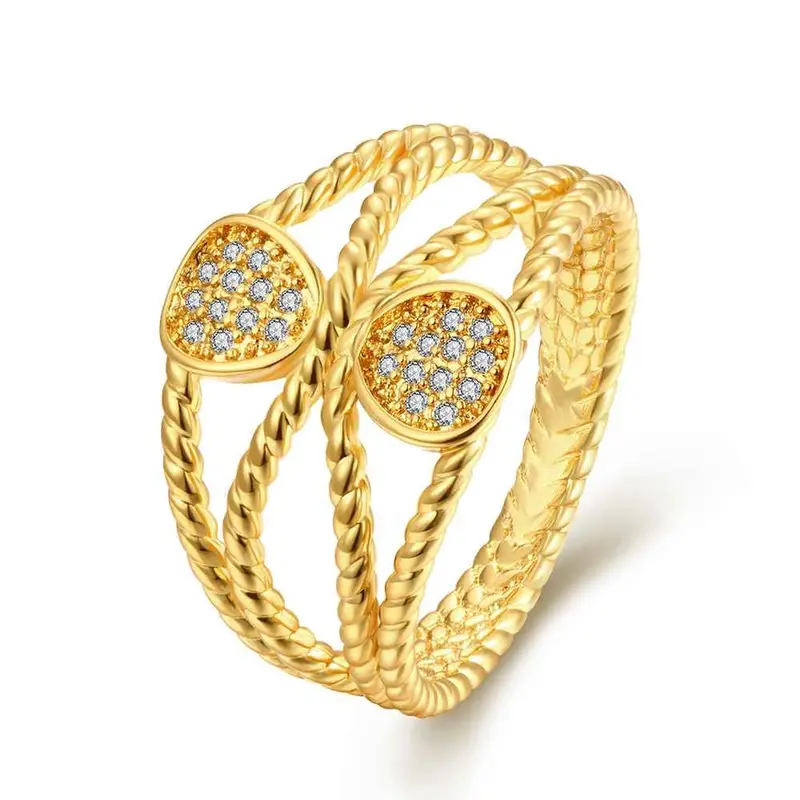 18K Gold Plating Rings For Men Bridging Anillos Jewerly Accessories3 7 11