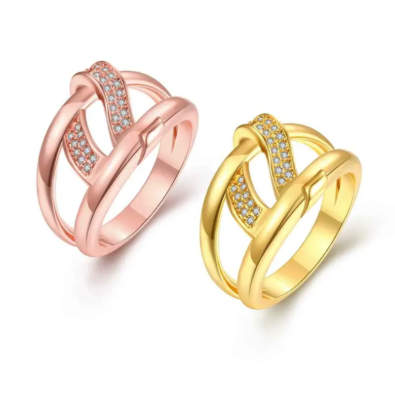 18K Gold Plating Rings For Men Bridging Anillos Jewerly Accessories3 7 16
