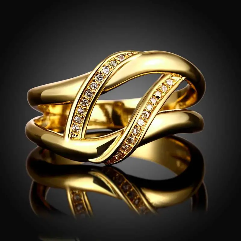 18K Gold Plating Rings For Men Bridging Anillos Jewerly Accessories3 7 18