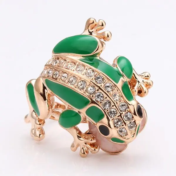 18K Gold Plating Rings Green Frog Anillos Margarida21 1