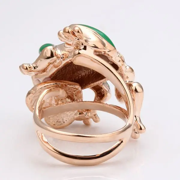 18K Gold Plating Rings Green Frog Anillos Margarida21 2