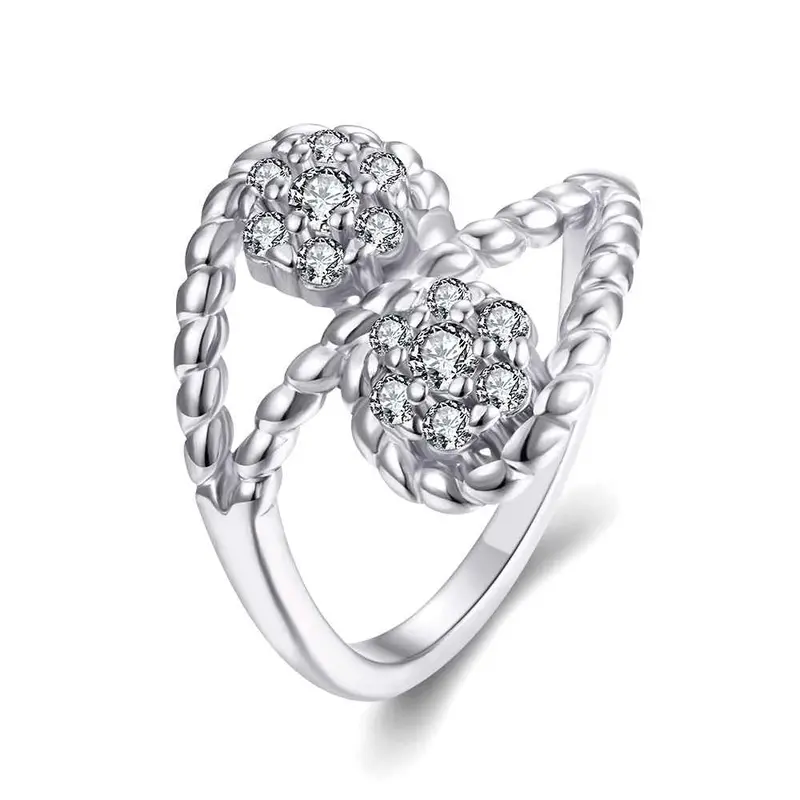18K Gold Plating Rings Inlaid Crystal 8 Aneis Jewelry Display 3