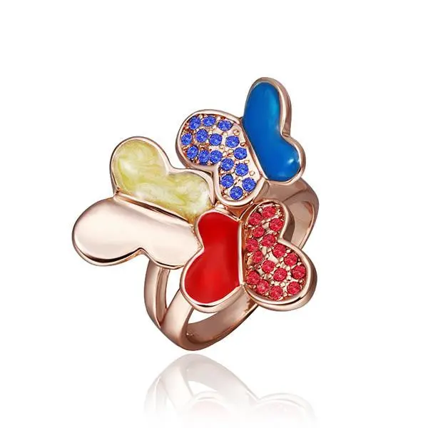 18K Gold Plating Wedding Ring Three Butterfly Ring Men Costume Jewellery217 3