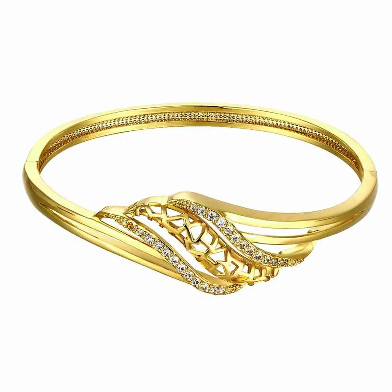 18K Gold Plating With Crystal Men Bracelet Horloge 1