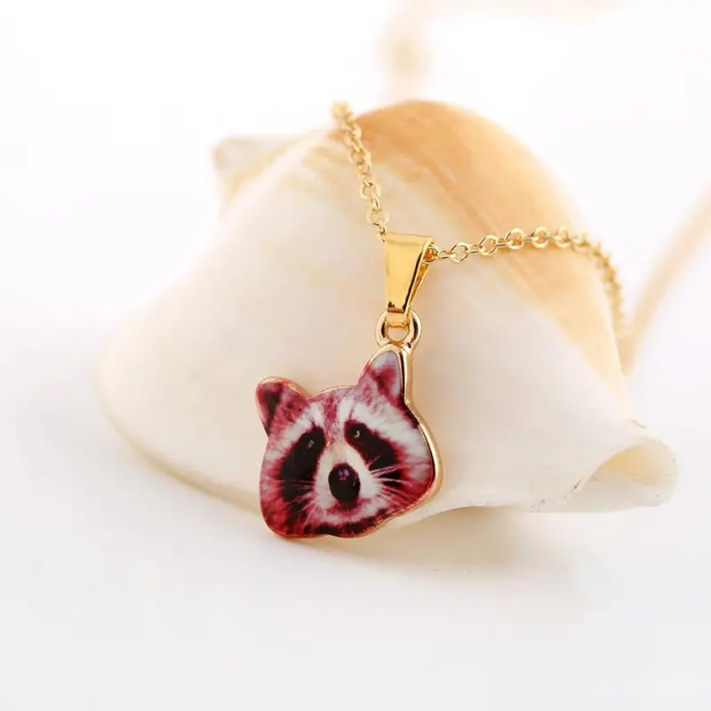 18K Gold Zinc Alloy Colorful Animal Necklace Lovely Bear Necklace Oxl012 1