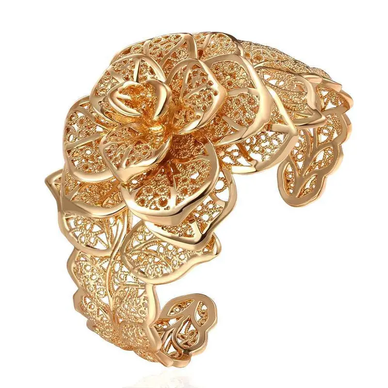 18K Gp Gold Plated Bracelet Big Flower Pulseiras Brinco One Direction Skgh  4 1