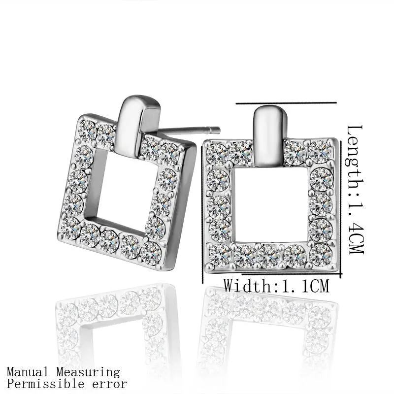 18K Gp Gold Plated Jewelry Earring Fine Nickel Free Tin Alloy Rhinestone Crystal Stud Earrings Smtpe351 1