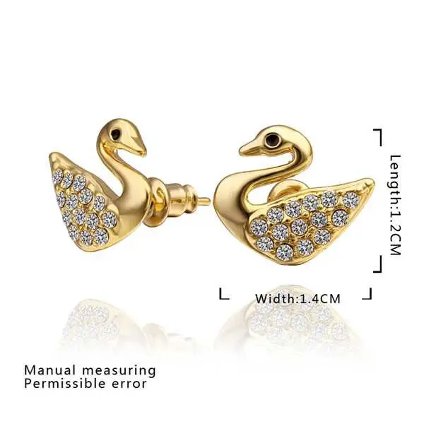18K Gp Gold Plated Jewelry Earring Nickel Free Copper Rhinestone Crystal Earrings Smtpe481 1