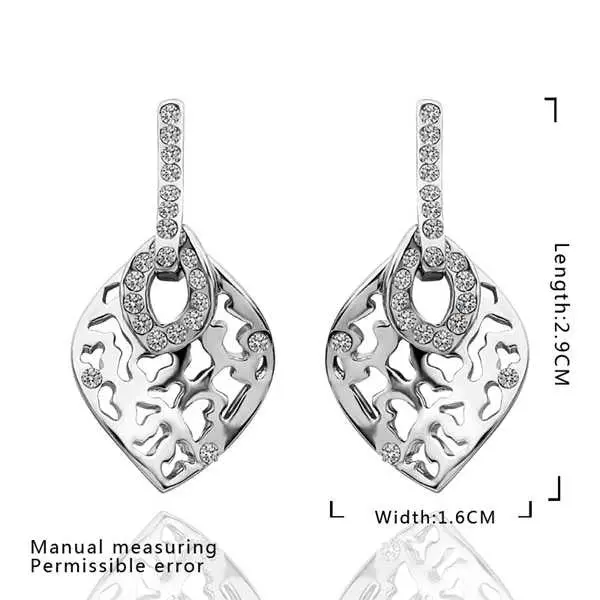 18K Gp Gold Plated Jewelry Earring Nickel Free Copper Rhinestone Crystal Earrings Smtpe484 1