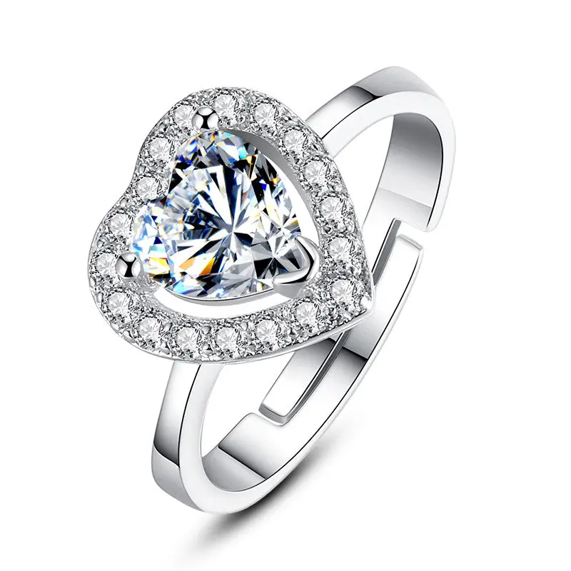 18K Heart Shape Ring With Aaa Cubic Zircon Wedding Anniversary Valentine's R041 1