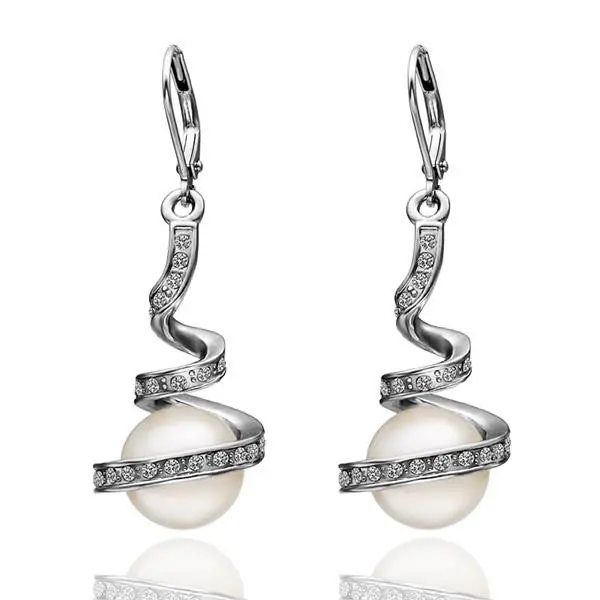 18K Real Gold Plated Earrings Spiral Beads Drop Earrings Cuff Joyas 125 2