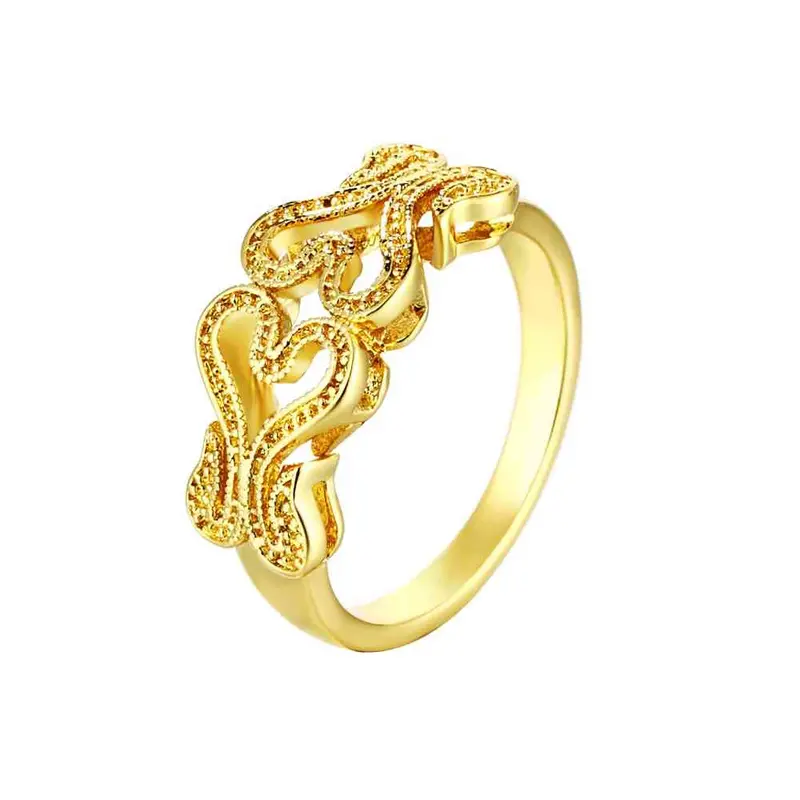 18K Real Gold Plated Engagement Ring Heart Is Connected Anillos Hand Madeball Skgr 91 1