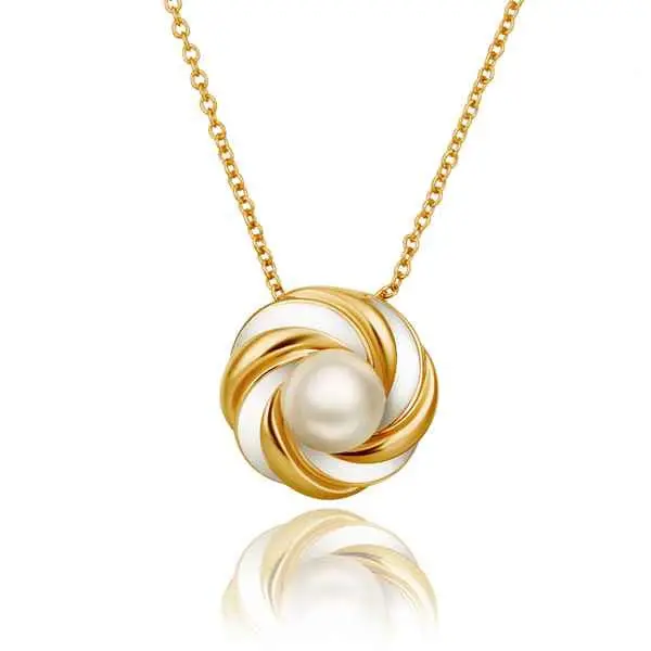 18K Real Gold Plated Pendants Wound Coil Maxi Colar Ruby Jewelry 72 1