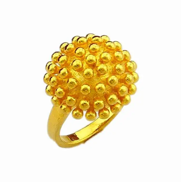18K Real Gold Plated Ring Hollow Pattern Anel Masculino Jewelry Display Yhdr  7 1