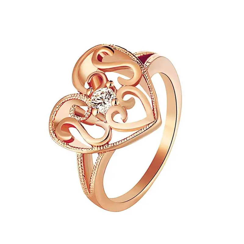 18K Real Gold Plated Ring Insets Love Anel Hand Madeball 2