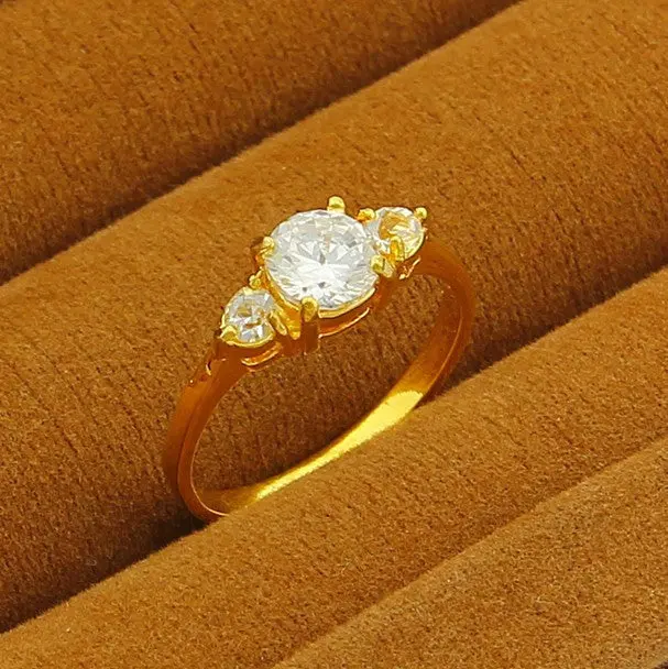 18K Real Gold Plated Rings For Men Casual White Beads Aneis Love Yhdr 27 3