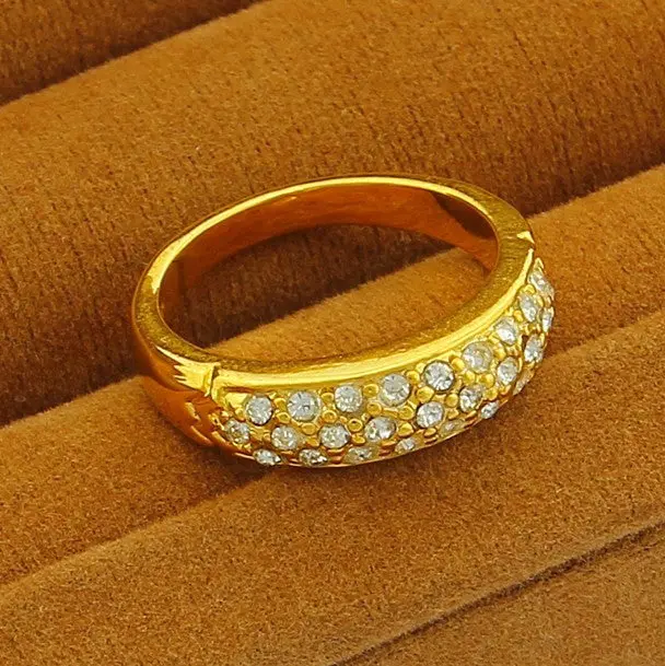 18K Real Gold Plated Rings For Men More Litter Crystal Anel De Ouro Charms Yhdr 24 2