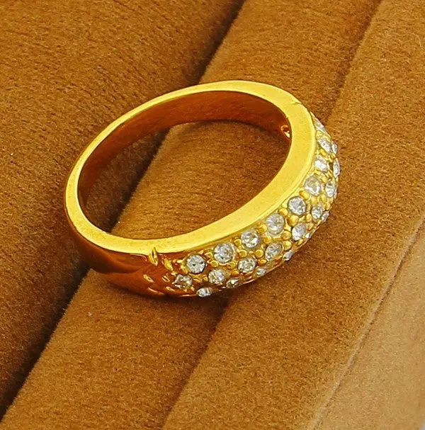 18K Real Gold Plated Rings For Men More Litter Crystal Anel De Ouro Charms Yhdr 24 4