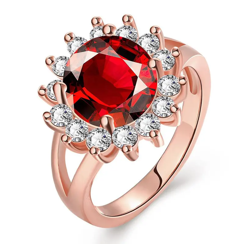 18K Real Gold Plated Wedding Ring Sunflower Anel De Ouro Jewellery191 3