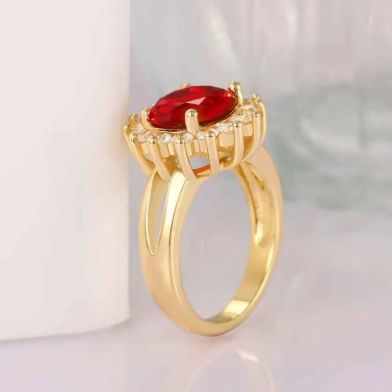 18K Real Gold Plated Wedding Ring Sunflower Anel De Ouro Jewellery191 7