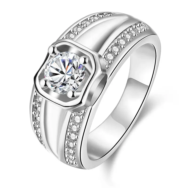 18K Real Gold Plated Wedding Ring Through Stone Men Ring Sport Skgr128 3