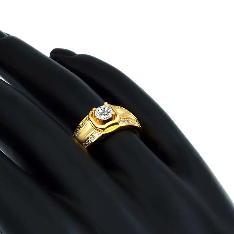18K Real Gold Plated Wedding Ring Through Stone Men Ring Sport Skgr128 7