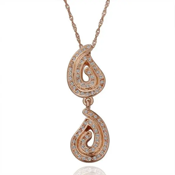 18K Real Gold Plated Women Necklace Binaural Flower Gros Collier Femme Gift For Her238 1