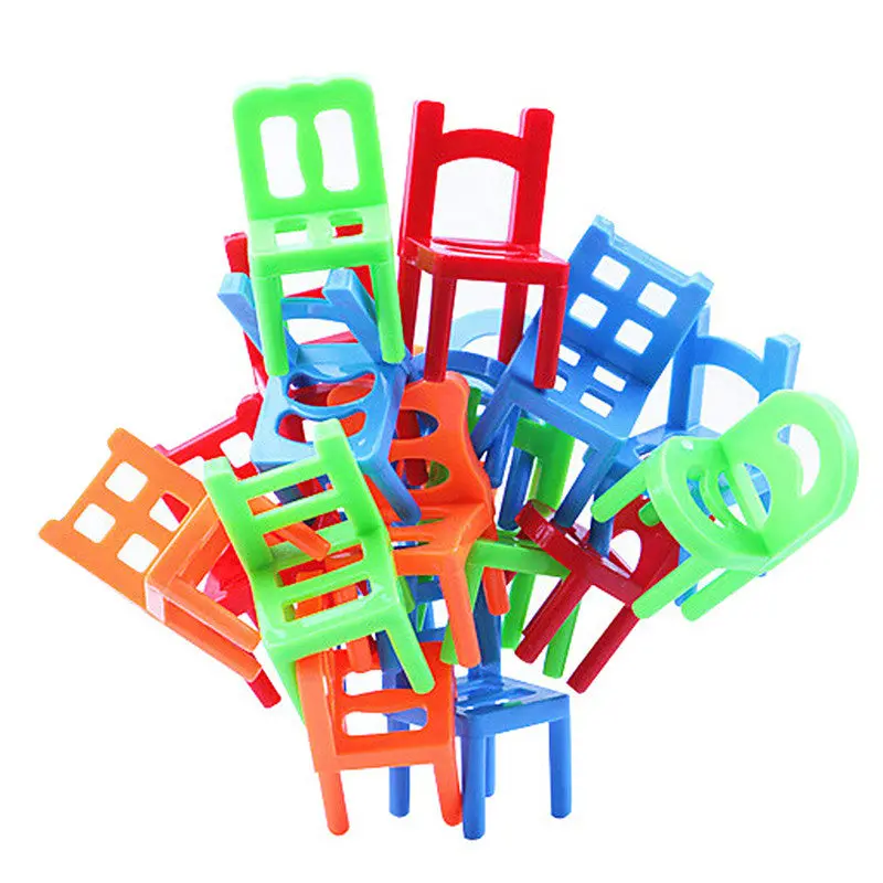18X Plastic Balance Toy Stacking Chairs For Kids Desk Play Game Toys Parent Child Interactive Party Game Toys 1