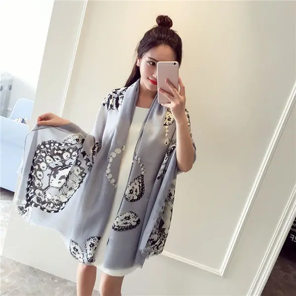 190Cm*90Cm Women Scarves Necklace Printed Soft Long Wraps Shawl Scarves Cotton Scarf Shawls 2