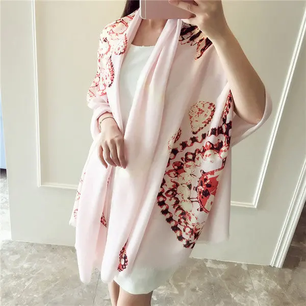 190Cm*90Cm Women Scarves Necklace Printed Soft Long Wraps Shawl Scarves Cotton Scarf Shawls 4