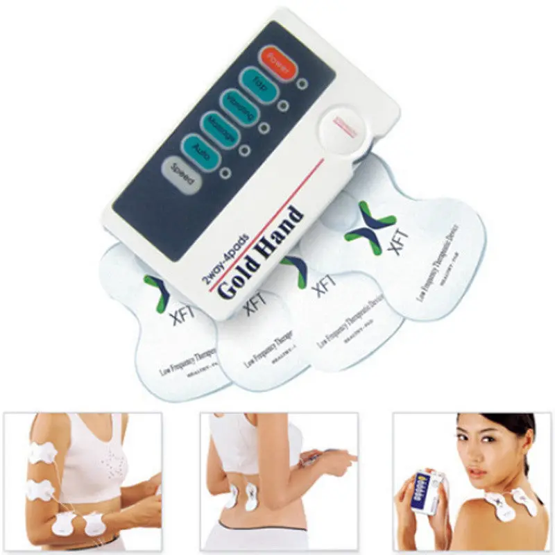 2 Channels Low-Frequency Neck Stimulator Massager Electrode Pad Shoulders Back Neck Body Vibrating Massage 1