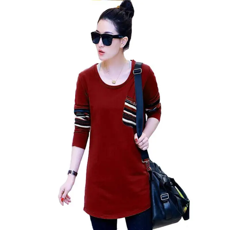 2 Colors Customized Smart Womens Long Sleeve Loose Shirt Blouse Tops 5