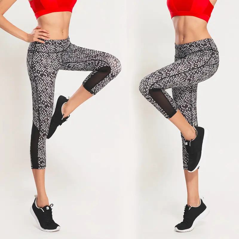 2 Colorslady High Waist Pants Elastic Waist Band Quick Drying Capri Pants 3