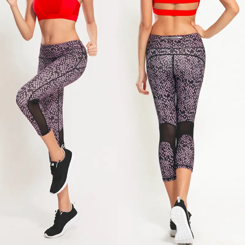2 Colorslady High Waist Pants Elastic Waist Band Quick Drying Capri Pants 4