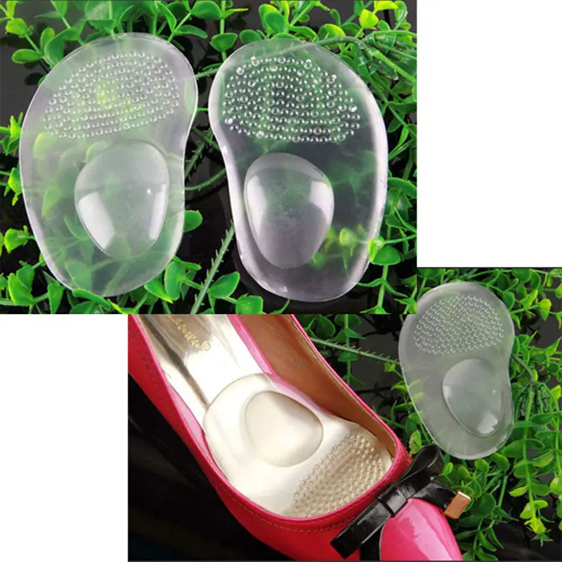 2 In 1 Arch Support Cushion Half Insole Silicone Gel Front Feet Shoe Pads 1