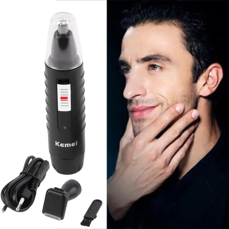 2 In 1 Electric Nose Ear Face Hair Trimmer Shaver Eyebrow Clipper Cleaner Health Care Eu Plug 1