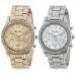 2 Pcs Geneva Watch Silver And Gold Plated Faux Chronograph Quartz Classic Round Rhinestone Crystals Relogio Clock 1